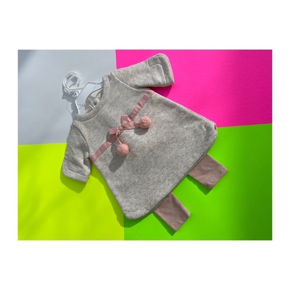 Piper and Posie Girls Outfit Two Piece Pink White 3-6 months
